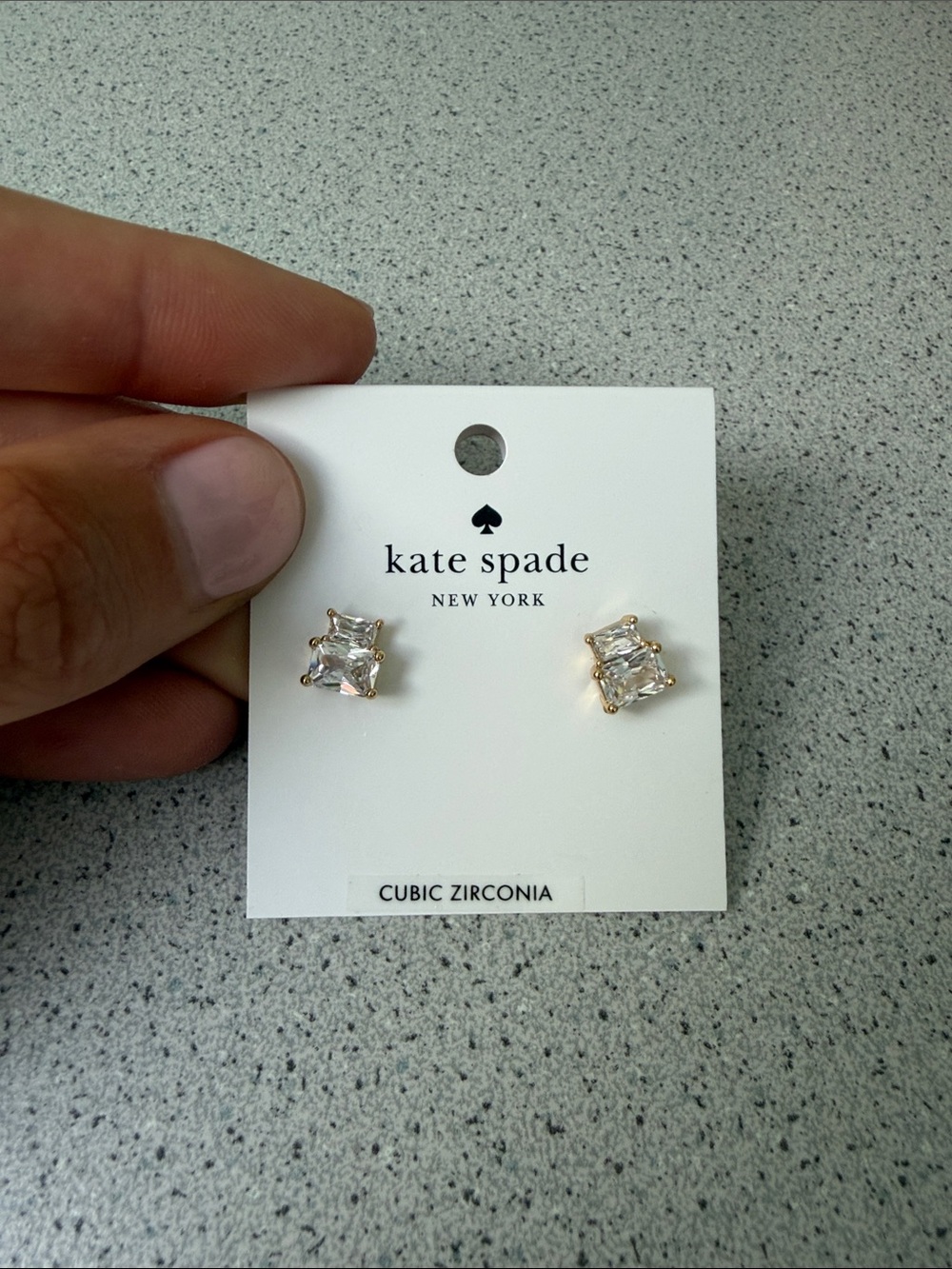 kate spade Clear Cubic Zirconia Gold-Tone Stud Earrings for Kids